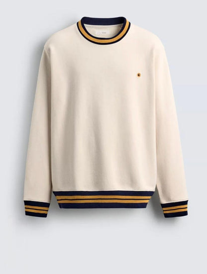 CONTRAST RIB SWEATERSHIRT